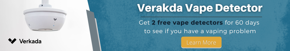 Verkada Vape Detector - Get 2 free vape detectors for 60 days to see if you have a vaping problem. Click here to learn more